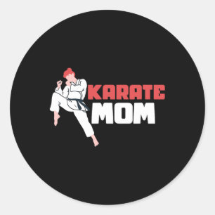 Karate Mum Karateka Self Defence Fighter Classic Round Sticker