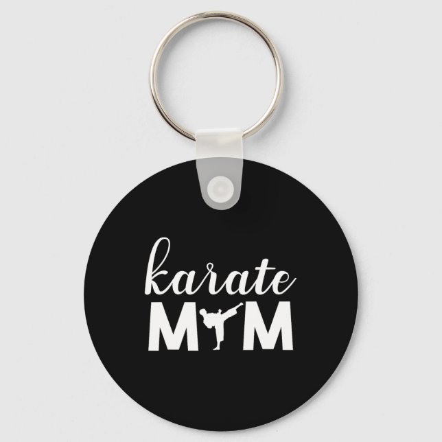 Karate Mum Son Graphic Cute  Key Ring (Front)