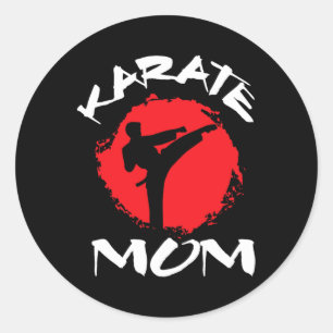 Karate Mum Vintage Martial Art Self And Defence Mo Classic Round Sticker