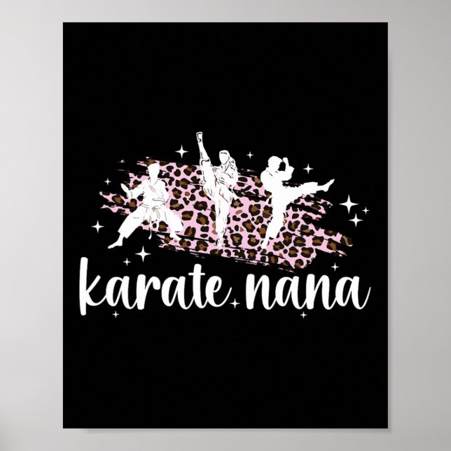 Karate Nana Leopard Karate Nana Grandma  Poster (Front)