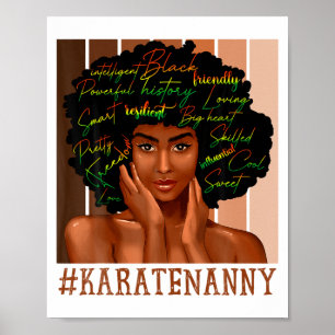 Karate Nanny African Women Messy Bun Black History Poster
