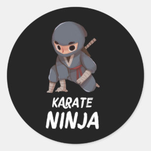 Karate Ninja Boy Funny Martial Arts Sports  Classic Round Sticker