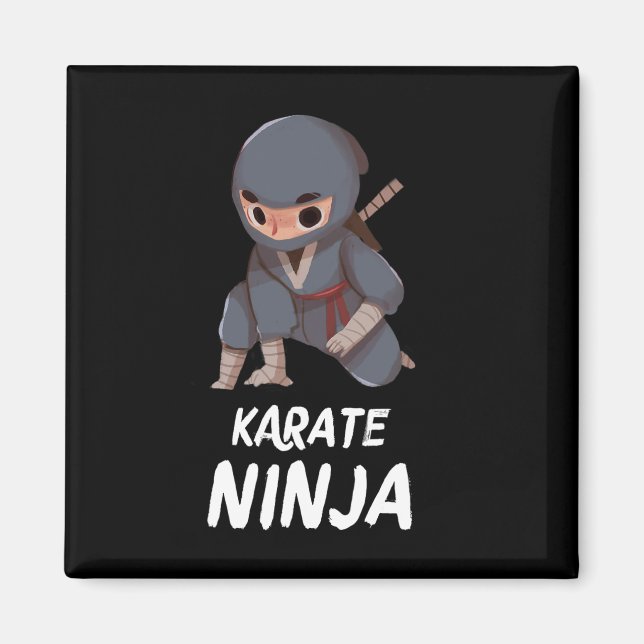 Karate Ninja Boy Funny Martial Arts Sports  Magnet (Front)