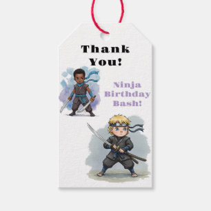 Karate Ninja Boy's Birthday Bash Thank You Gift Tags