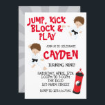 Karate Ninja Red and Black Birthday  Invitation<br><div class="desc">Boy Karate birthday party invite in Red and Black</div>