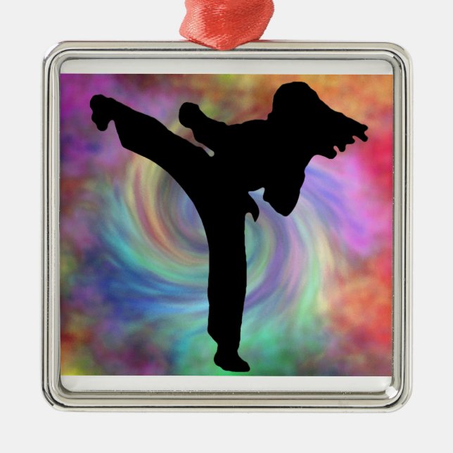 Karate Ornies Metal Ornament (Front)