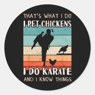 Karate Outfit - Chicken Breeder Design Women Karat Classic Round Sticker