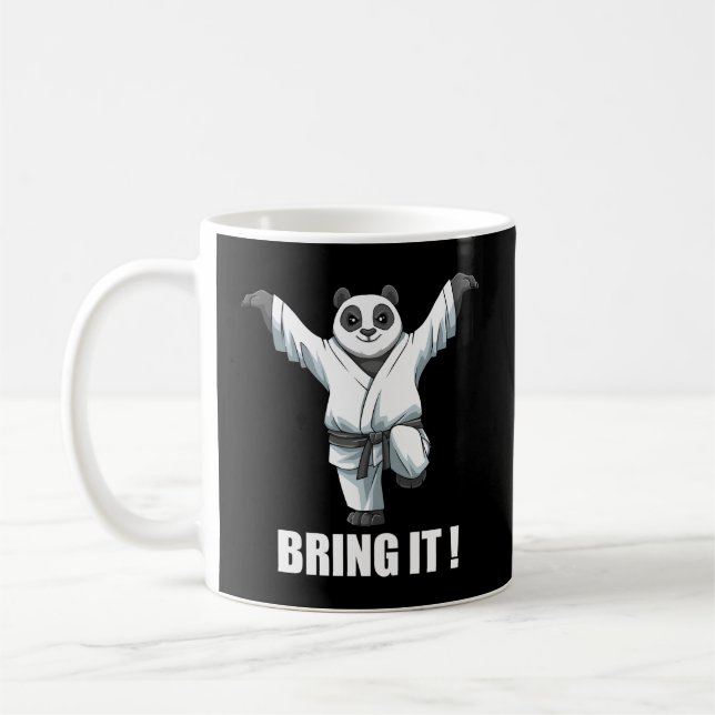Karate Panda Crane Kick Karate Japanese Mial Coffee Mug (Left)