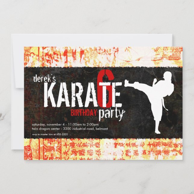 Karate Party Invitation (Front)