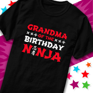 Karate Party Kids Grandma of the Birthday Ninja T-Shirt