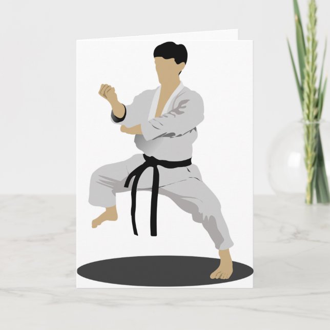Karate Pose Greeting Cards (Front)