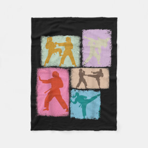 Karate Practitioner Collage Women Kids Sensei Fleece Blanket