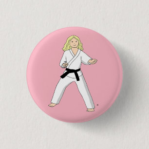 Karate Princess pinback button