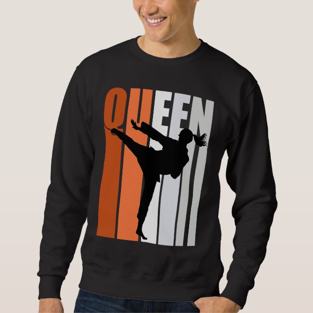 Karate Queen Orange Gray White Belt Practice Daugh Sweatshirt (Front)