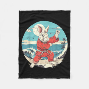 Karate Rabbit Jiu-Jitsu MMA Taekwondo Martail Arts Fleece Blanket