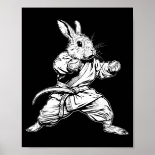 Karate Rabbit Jiu-Jitsu MMA Taekwondo Martail Arts Poster