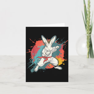 Karate Rabbit Motif Taekwondo Jiu-Jitsu MMA Cute Card