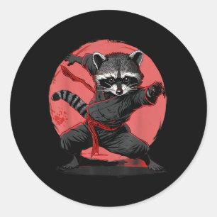 Karate Racoon Animal Mma Taekwondo Martial Arts Classic Round Sticker