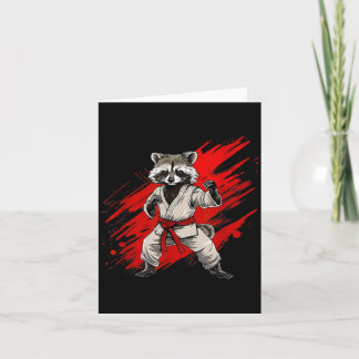 Karate Racoon Motif Taekwondo Jiu-Jitsu Mma Card