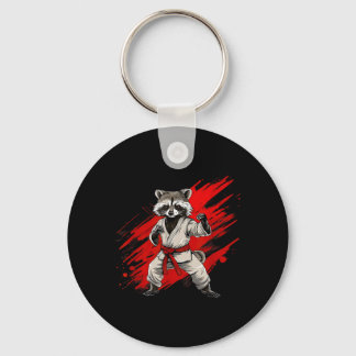 Karate Racoon Motif Taekwondo Jiu-Jitsu Mma Key Ring