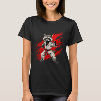 Karate Racoon Motif Taekwondo Jiu-Jitsu Mma T-Shirt
