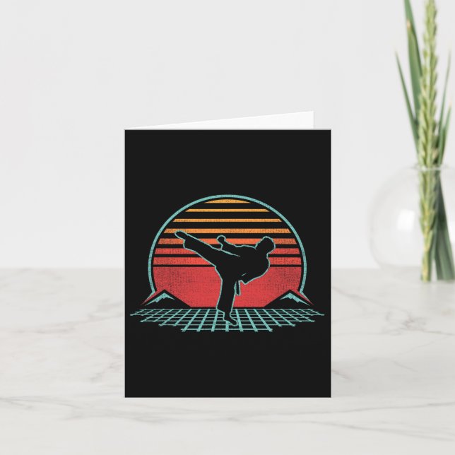 Karate Retro 80s Style  Card (Front)