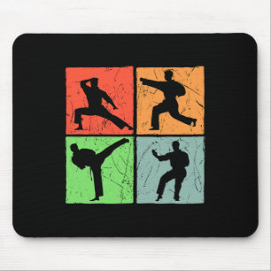 Karate Retro Black Belt Japanese Martial Arts Love Mouse Pad