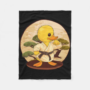 Karate Rubber Duck Motif Taekwondo Jiu-jitsu Mma K Fleece Blanket