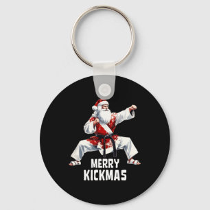 Karate Santa Claus Christmas Merry Kickmas Martial Key Ring