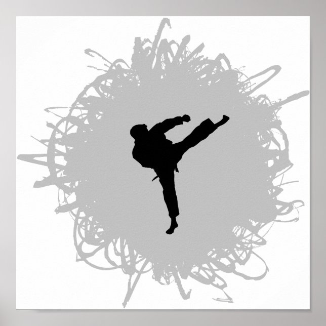 Karate Scribble Style Poster (Front)