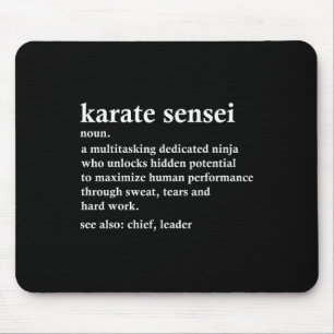 Karate Sensei Definition Funny Martial Arts Instru Mouse Pad
