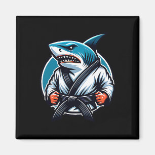 Karate Shark With Black Belt Power Magnet