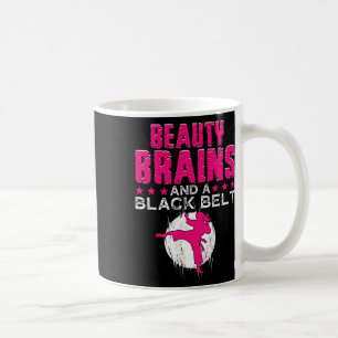 Karate Shirt Beauty Brains And Black Belt Funny  Coffee Mug