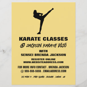 Karate Silhouette, Karate Class Advertising Flyer