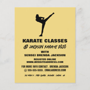 Karate Silhouette, Karate Class Advertising Flyer