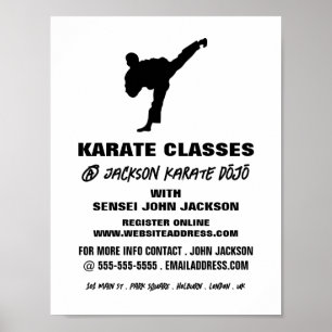 Karate Silhouette, Karate Class Advertising Poster