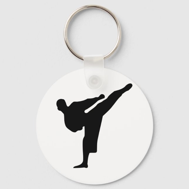 Karate Silhouette Key Ring (Front)