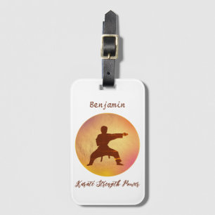 Karate Silhouette Modern Personalised Martial Arts Luggage Tag