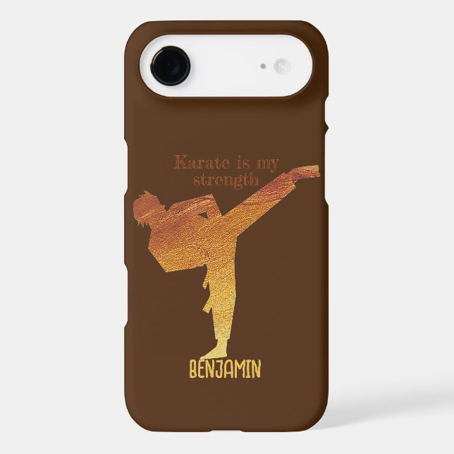 Karate Silhouette Modern Typography Gold Gradient (Back)