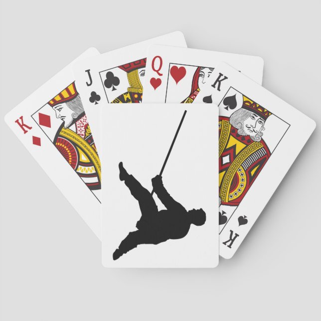 Karate Silhouette Weapon Stance Playing Cards (Back)