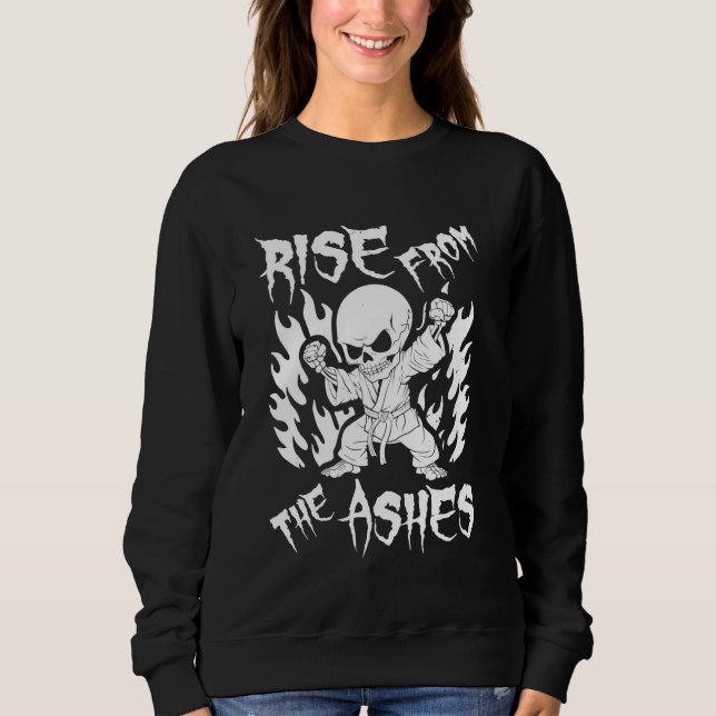 Karate Skeleton - Fighter Martial Arts Karate Sweatshirt (Front)