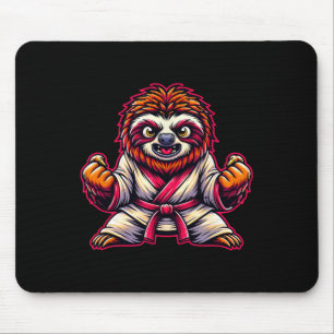 Karate Sloth In Fighting Position Mouse Pad