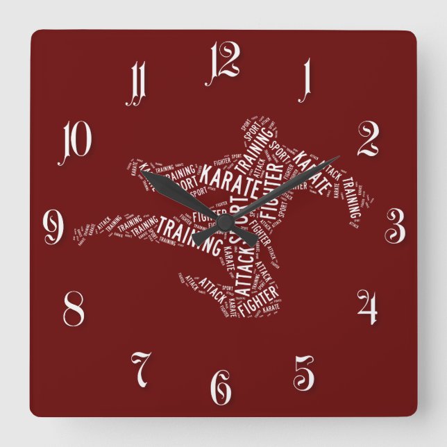 Karate Square Wall Clock (Front)