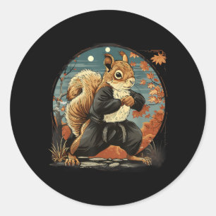 Karate Squirrel Kickboxing Judo Taekwondo MMA Classic Round Sticker