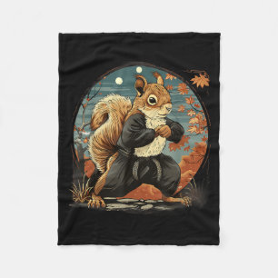 Karate Squirrel Kickboxing Judo Taekwondo MMA Fleece Blanket