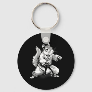 Karate Squirrel Kickboxing Taekwondo MMA Squirrel Key Ring