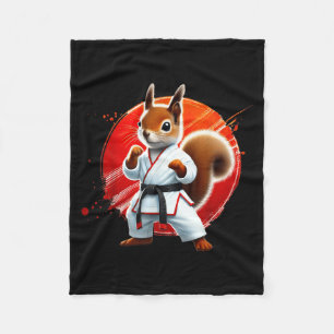 Karate Squirrel Martial Arts Fighter Judo Fleece Blanket