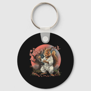 Karate Squirrel Sakura Taekwondo Kickboxing Key Ring