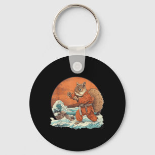 Karate Squirrel Waves Kickboxing Taekwondo Martial Key Ring