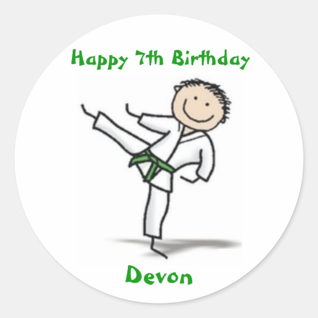 Karate sticker - green belt (Front)